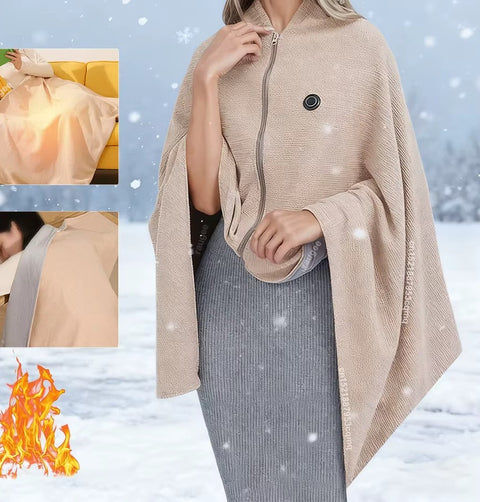 Ponchon med dragkedja fram, i snö